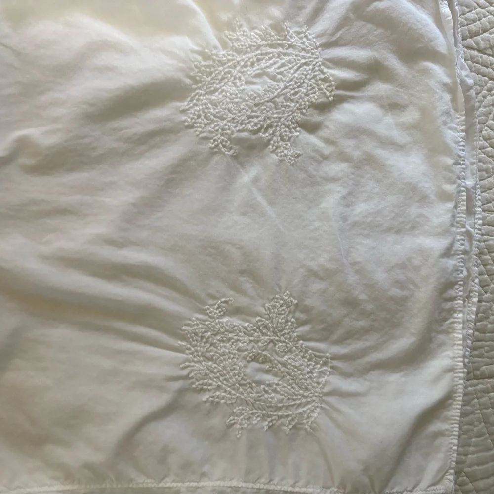 J. Crew Embroidered Cotton Vintage White Tunic Blouse Medium - Picture 5 of 11